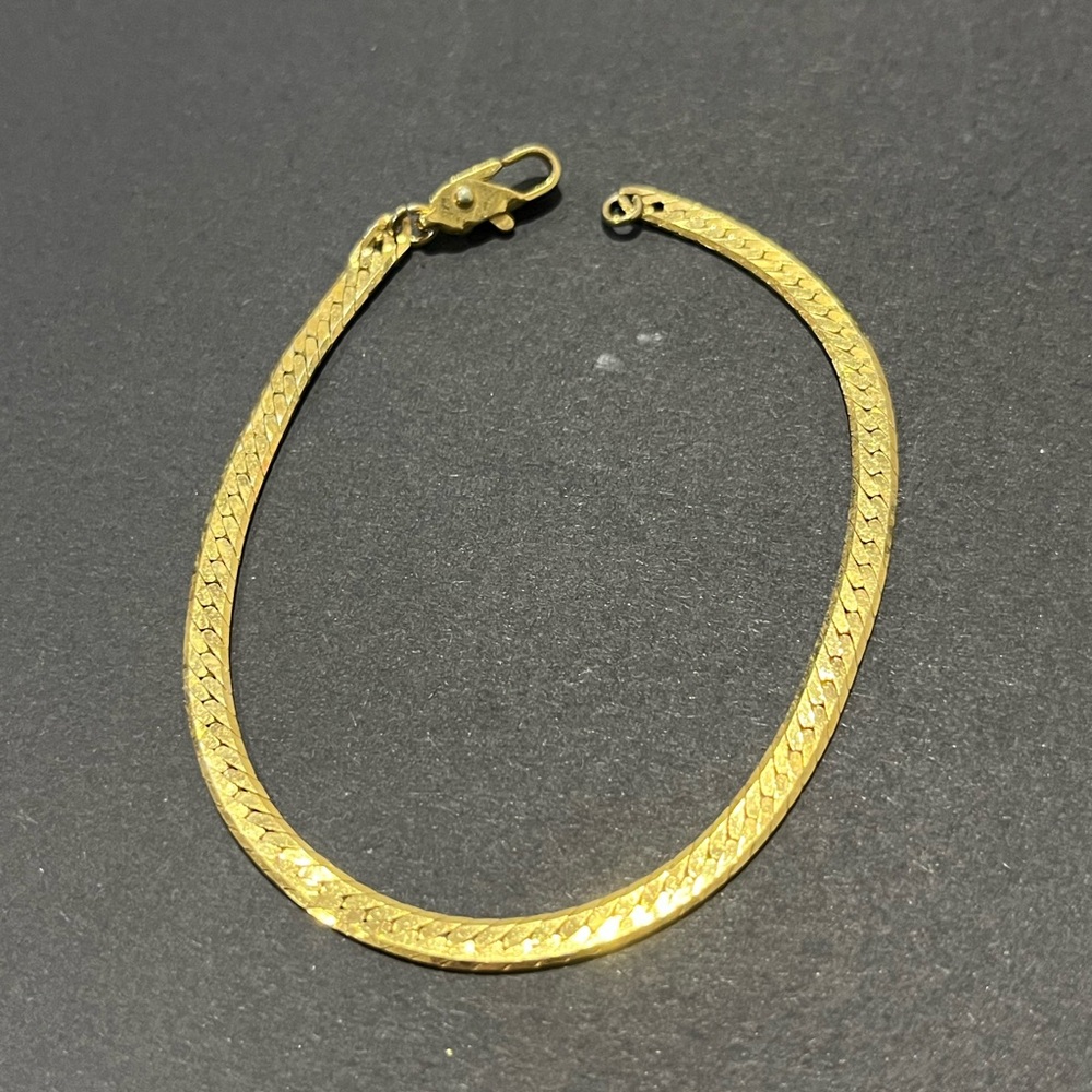7” Gold Tone Herringbone Bracelet “Fair/Pair”